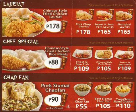 chowking delivery menu price.